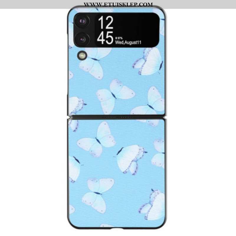 Etui do Samsung Galaxy Z Flip 4 Etui Folio Motyle Ze Sztucznej Skóry